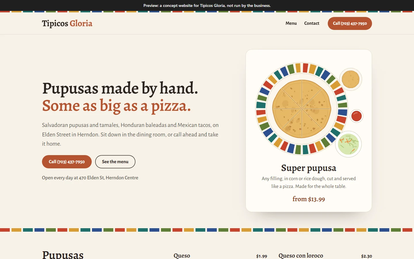 Tipicos Gloria home page
